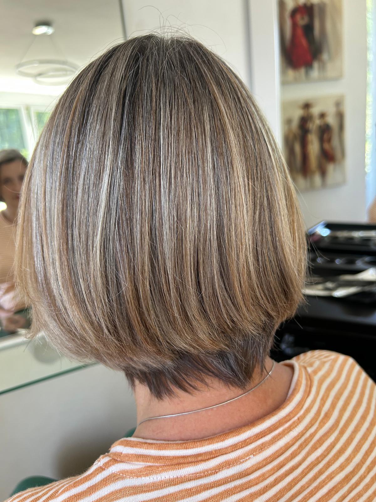 Longer Bob to Sculpted Blonde Bob — before by Laura Astley