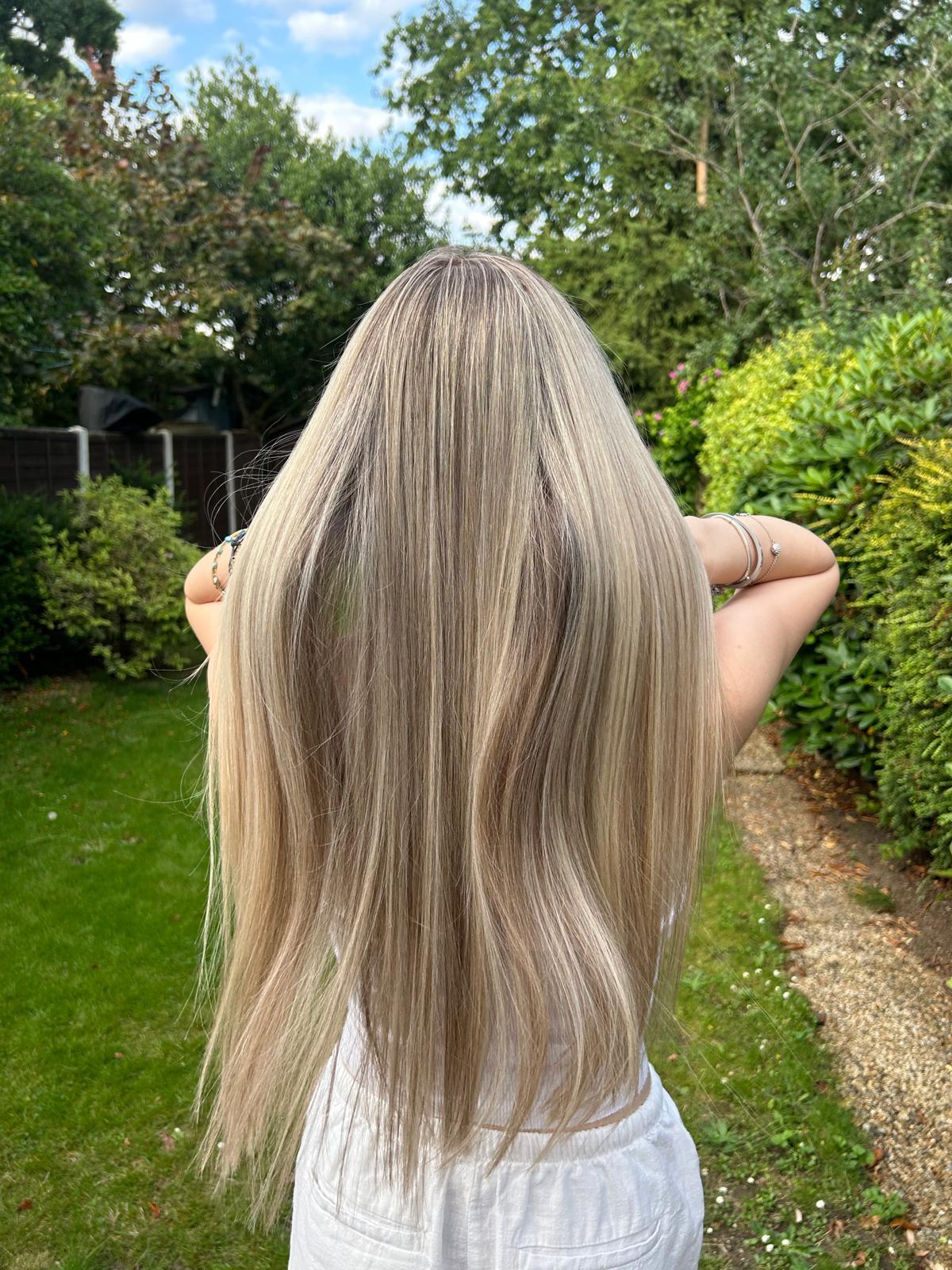 Grown-Out Roots to Seamless Ash Blonde — after by Laura Astley
