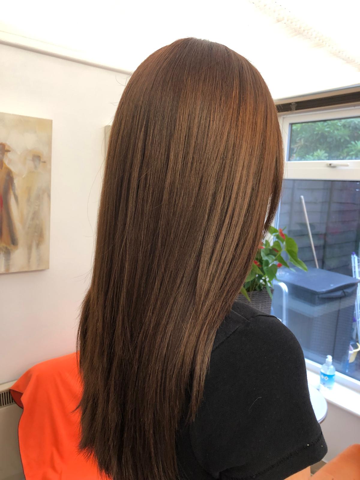 Faded Copper to Glossy Chestnut Blow-Dry — after by Laura Astley